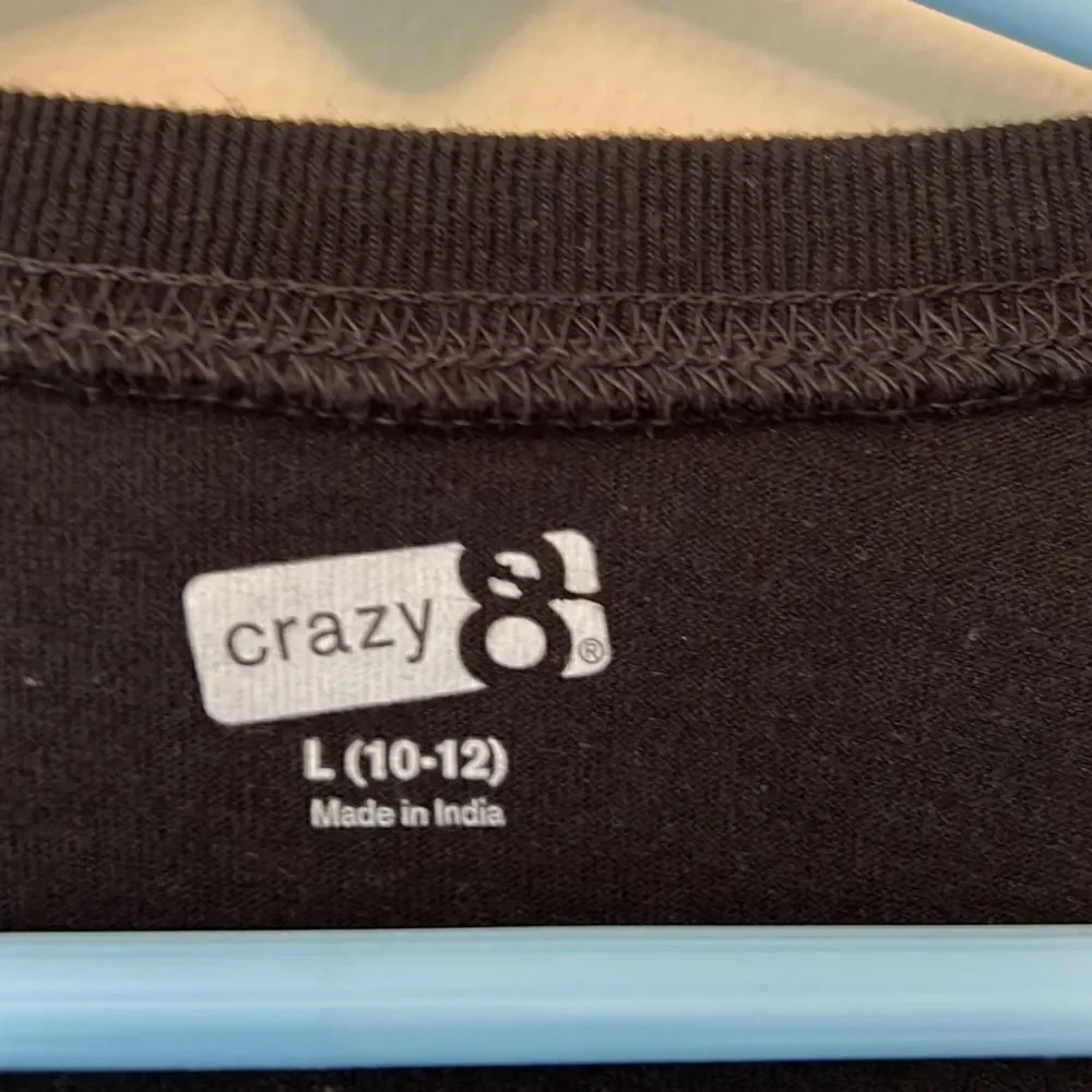 Crazy 8 kids black size large (10/12) tie shirt.